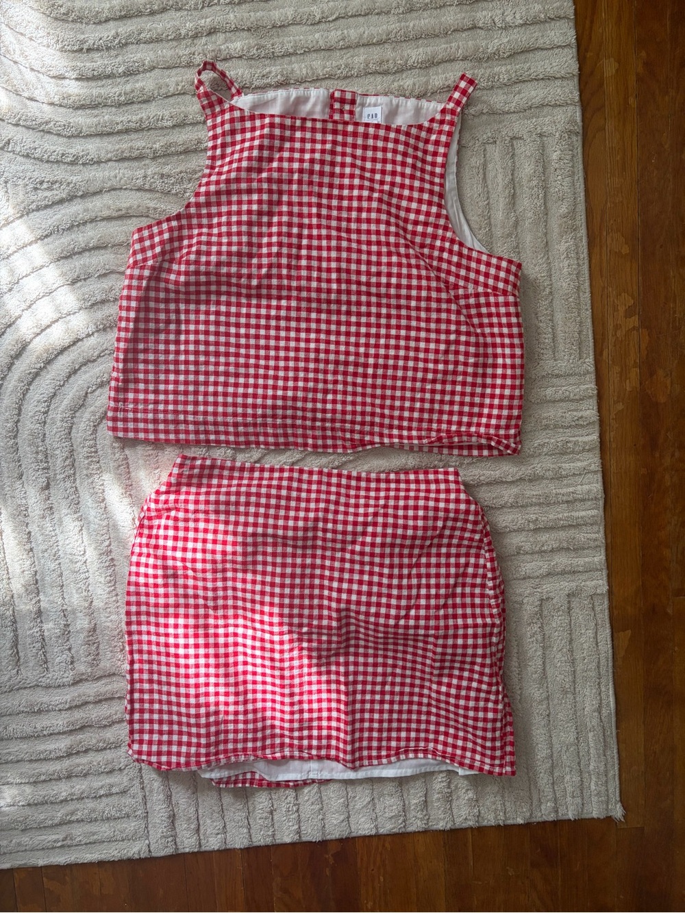 GAP Red Gingham Two-Piece Skirt Set - Picture 1 of 2